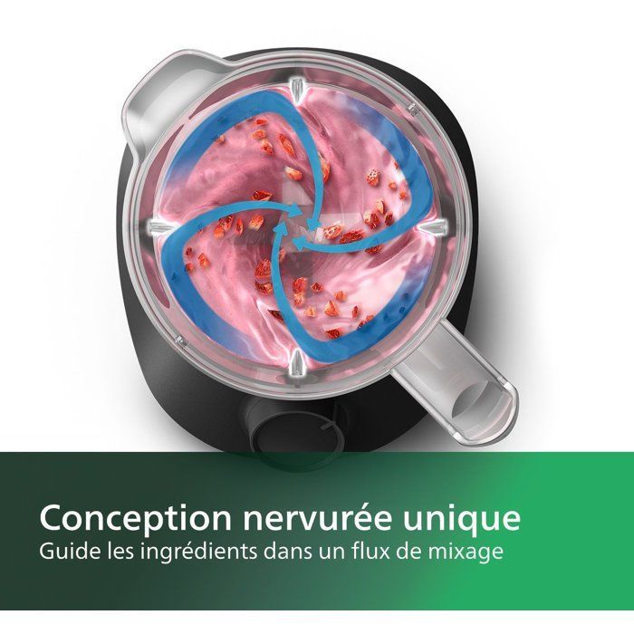 Blender mixeur - PHILIPS - HR2041/41 - Série 3000 avec gourde - 450W -1.9L - Noir