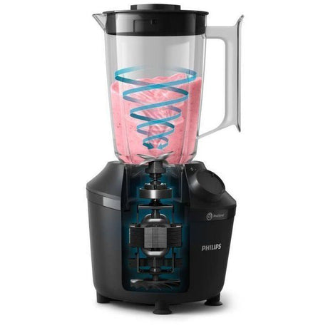 Blender mixeur - PHILIPS - HR2041/41 - Série 3000 avec gourde - 450W -1.9L - Noir