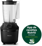 Blender - PHILIPS - HR2041/41 - 4 lames ProBlend 4 - Capacité maximale de 1,9L - 450 W - 1 vitesse - Fonction pulse - +Gourde - Noir