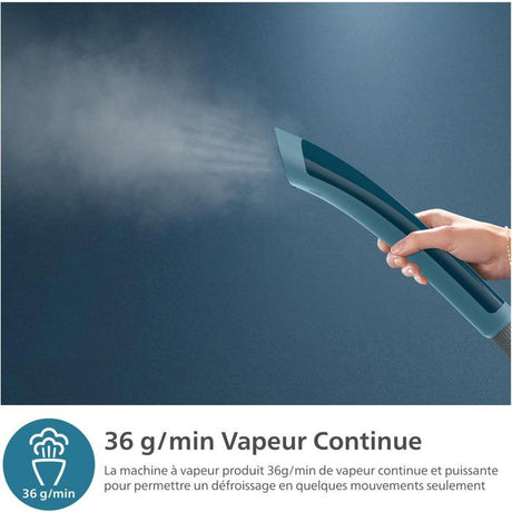 Défroisseur sur pieds - PHILIPS - STE1040/20 - Steamer avec table Série 1000 - 36gr/min vapeur continue - 1800W - 45sec - Bleu