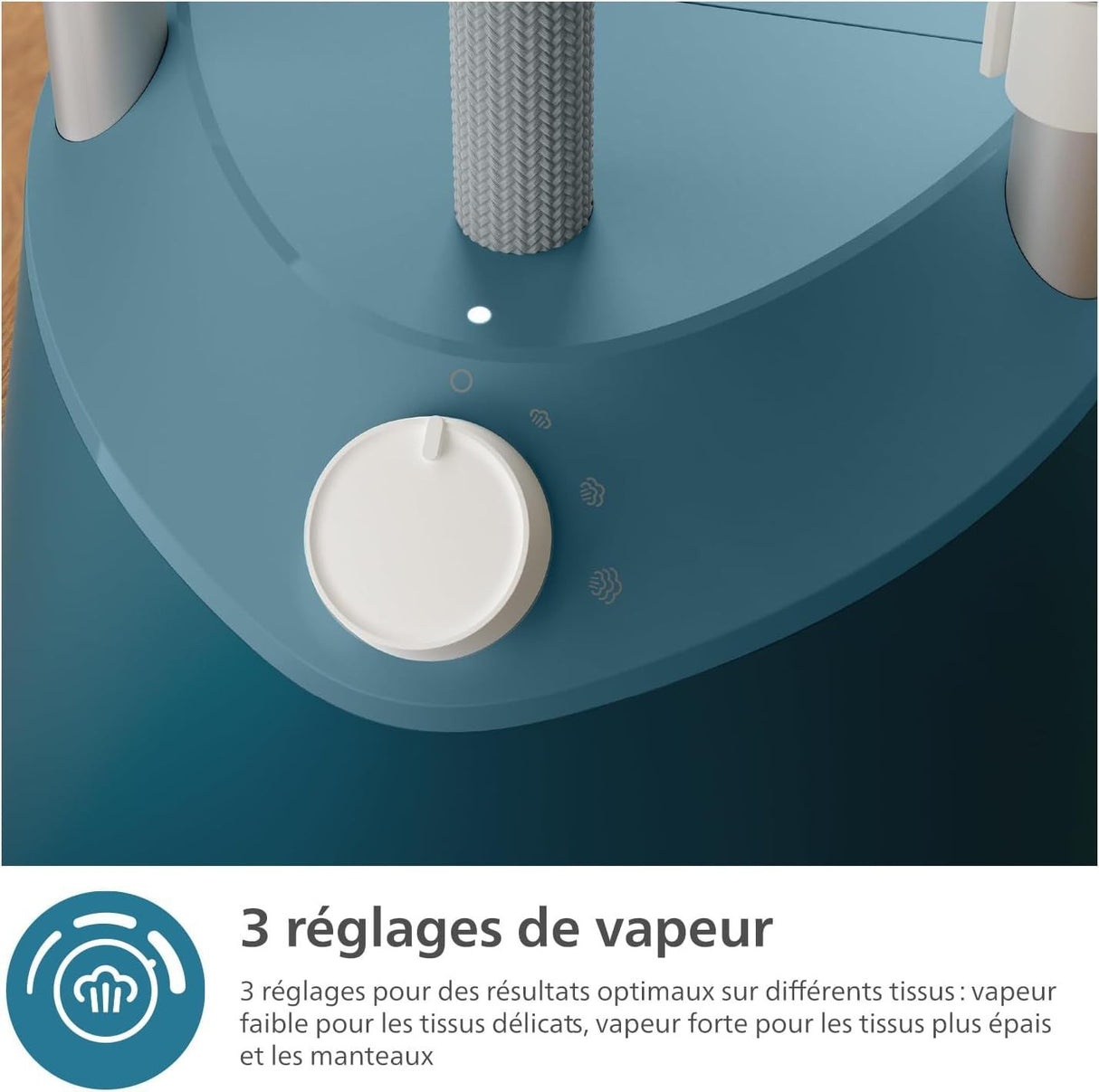 Défroisseur sur pieds - PHILIPS - STE1040/20 - Steamer avec table Série 1000 - 36gr/min vapeur continue - 1800W - 45sec - Bleu
