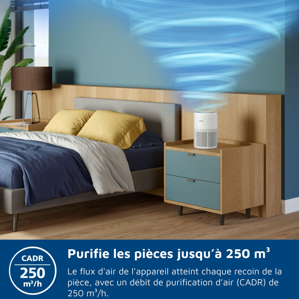 Purificateur d'Air - PHILIPS - AC0920/10 - 250 m³/h - 65 m² - Blanc