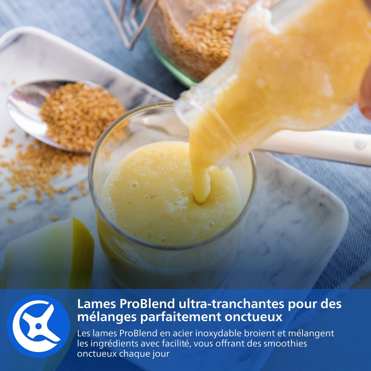 Blender mixeur - PHILIPS - HR2670/01 - Série 3000 - Blanc - Gourde Blend & Go 0,6L - 350W