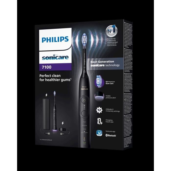Brosse a dents - PHILIPS - HX7421/01 - Sonicare - Serie 7100 - Noir - Eléctrique