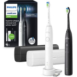 Brosse a dents - PHILIPS - HX7109/01 - Sonicare - Double manche Serie 5300 - Blanc & Noir - Eléctrique