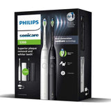Brosse a dents - PHILIPS - HX7109/01 - Sonicare - Double manche Serie 5300 - Blanc & Noir - Eléctrique