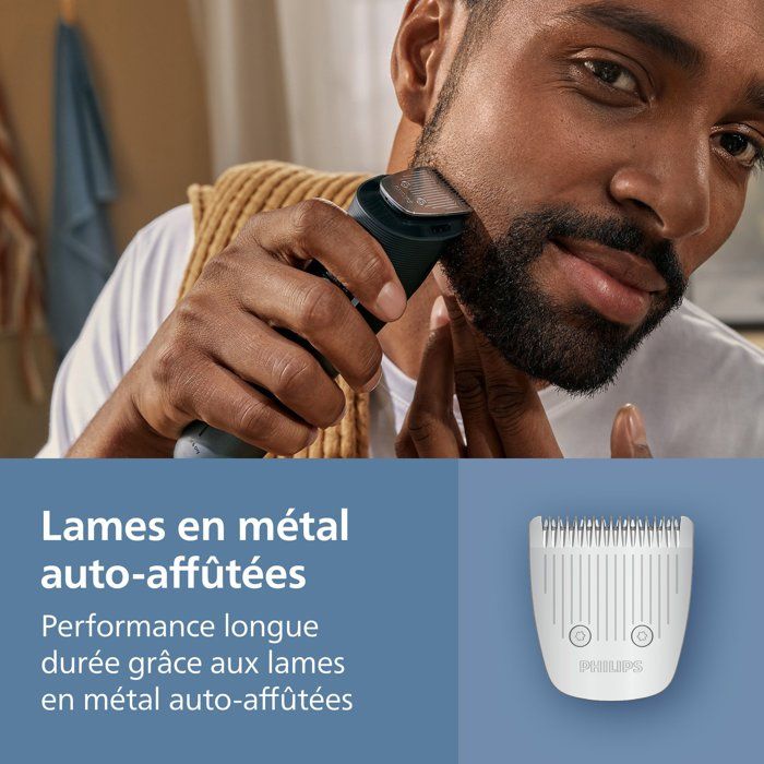 Tondeuse barbe précision - PHILIPS - Series 5000 BT5780/15 - Autonomie 1h40 - Sans fil - Noir