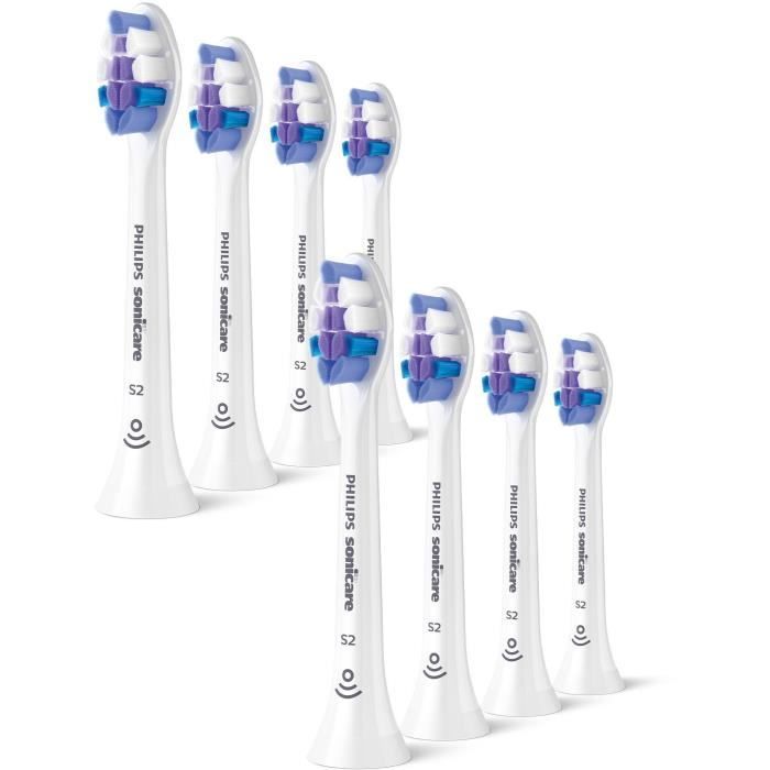Lot de 8 tetes de brosse - PHILIPS - HX6058/87 - S2 white