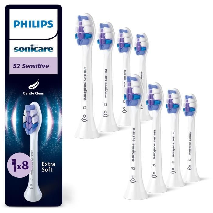 Lot de 8 tetes de brosse - PHILIPS - HX6058/87 - S2 white