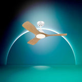 Ventilateur de plafond - Philips - Olas - Pales fixes - Diametre 106 cm - Blanc/Bois - LED intégrée + télécommande