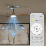 Ventilateur de plafond - Philips - Olas - Pales fixes - Diametre 106 cm - Blanc/Bois - LED intégrée + télécommande
