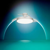Ventilateur de plafond - Philips - Atlas - Pales rétractables - Diametre 106 cm - Nickel - LED intégrée + télécommande