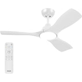 Ventilateur de plafond - Philips - Pales fixes - Lumiere blanche réglable - Blanc - télécommande incluse