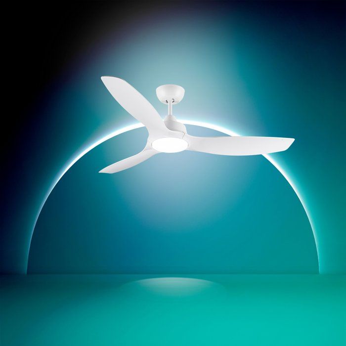 Ventilateur de plafond - Philips - Pales fixes - Lumiere blanche réglable -Blanc/Blanc - télécommande incluse