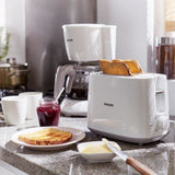 Grille-pain PHILIPS HD2581/00 - 2 fentes extra larges - 830 W - RÈchauffe viennoiseries - Blanc