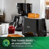 Grille-pain - PHILIPS - HD2581/90 - Collection Daily petit déjeuner - 2 fentes - 830W - Noir