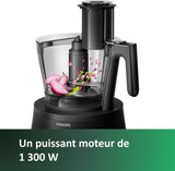 Robot de cuisine multifonction - PHILIPS - HR7776/90 - Série 7000 - 1300W - 12 vitesses - Noir