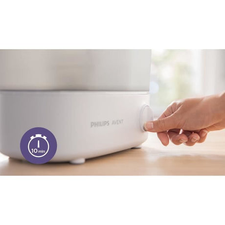 Stérilisateur - PHILIPS AVENT - Vapeur 4 en 1 - Blanc - Stérilise en 6 min - Assure 24h de stérilisation
