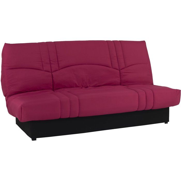 Canapé convertible Clic-clac - 3 places - Tissu Bordeaux - 190 x 90 x 92 cm - PIXIE