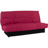 Canapé convertible Clic-clac - 3 places - Tissu Bordeaux - 190 x 90 x 92 cm - PIXIE