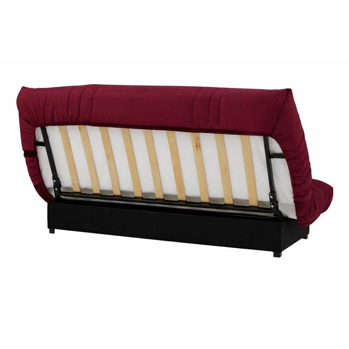 Canapé convertible Clic-clac - 3 places - Tissu Bordeaux - 190 x 90 x 92 cm - PIXIE