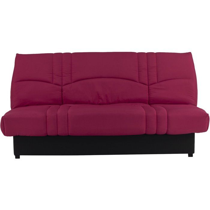 Canapé convertible Clic-clac - 3 places - Tissu Bordeaux - 190 x 90 x 92 cm - PIXIE