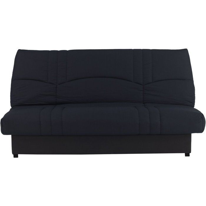 Canapé convertible Clic-clac - 3 places - Tissu Noir - 190 x 90 x 92 cm - PIXIE
