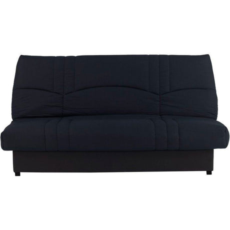 Canapé convertible Clic-clac - 3 places - Tissu Noir - 190 x 90 x 92 cm - PIXIE