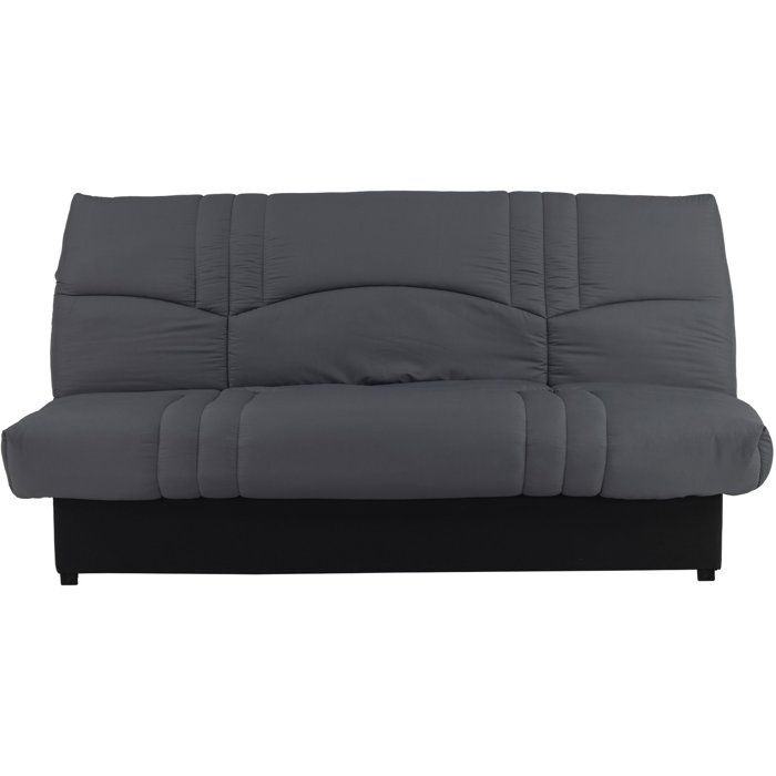 Canapé convertible Clic-clac - 3 places - Tissu Gris Anthracite - 190 x 90 x 92 cm - PIXIE