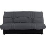 Canapé convertible Clic-clac - 3 places - Tissu Gris Anthracite - 190 x 90 x 92 cm - PIXIE