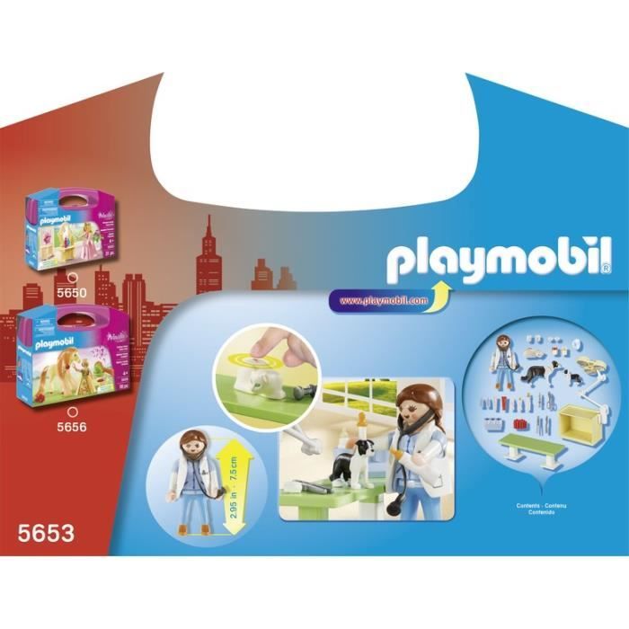 PLAYMOBIL 5653 Valisette VÈtÈrinaire - City Life - Jeu de rÙle crÈatif - Des 4 ans
