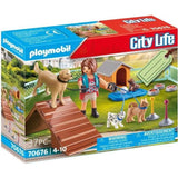 PLAYMOBIL 70676 Set Educatrice et chiens, City life, Pour Enfant, des 4 ans, 37 pieces