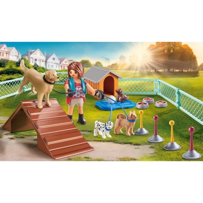 PLAYMOBIL 70676 Set Educatrice et chiens, City life, Pour Enfant, des 4 ans, 37 pieces