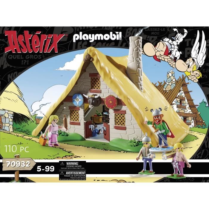 PLAYMOBIL 70932 Astérix, La hutte d'Abraracourcix, Personnages, 110 pieces, Des 5 ans