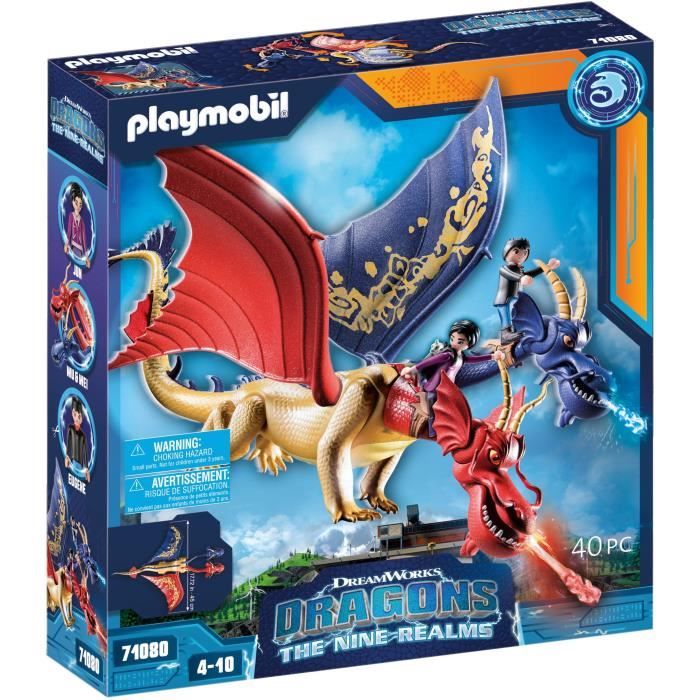 PLAYMOBIL 71080 Dragons WuWei & Jun, Jouet pour Enfant, 2 personnages et accessoires, Dragons Nine Realms