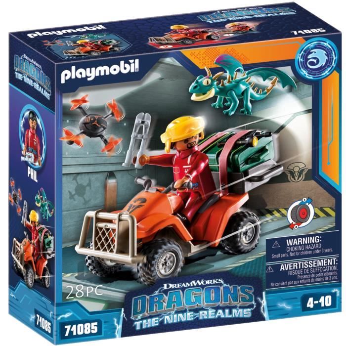 PLAYMOBIL 71085 Dragons Quad & Phil, Dragons Les Neuf Royaumes, 28 pieces, Des 4 ans