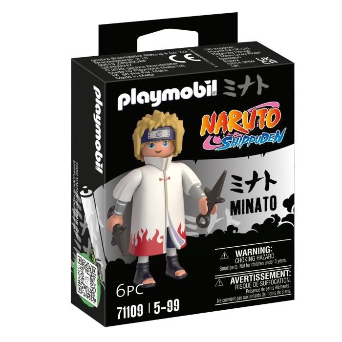 PLAYMOBIL 71109 Minato Figurine, Naruto Shippuden, Ninja du manga avec accessoires, Des 5 ans