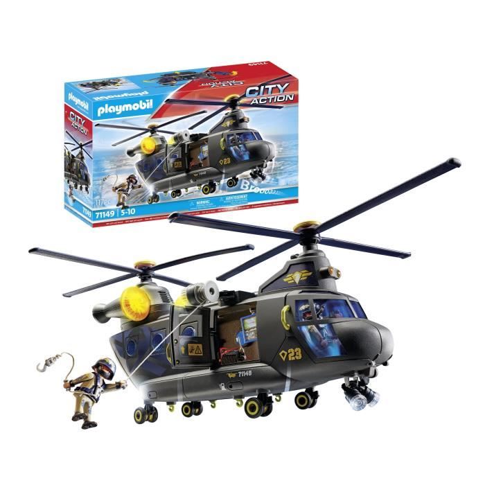 PLAYMOBIL 71149 Hélicoptere de transport des forces spéciales, Les policiers, City Action, Unité d'élite, 117 pieces, Des 5 ans