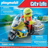 PLAYMOBIL 71205 Urgentiste avec moto, City Action Les Secouristes, effet lumineux, 20 pieces, Des 4 ans