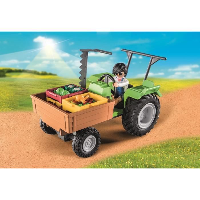 PLAYMOBIL 71249 Tracteur avec remorque, Country La Ferme, 42 pieces, Des 4 ans