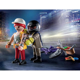 PLAYMOBIL 71255 Starter Pack Agent et voleur, City Action, Les policiers, Des 4 ans