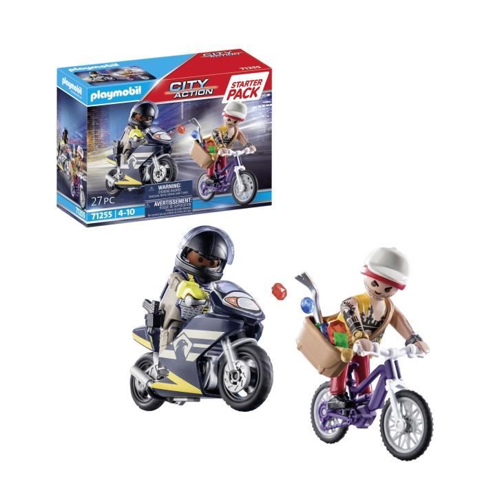 PLAYMOBIL 71255 Starter Pack Agent et voleur, City Action, Les policiers, Des 4 ans