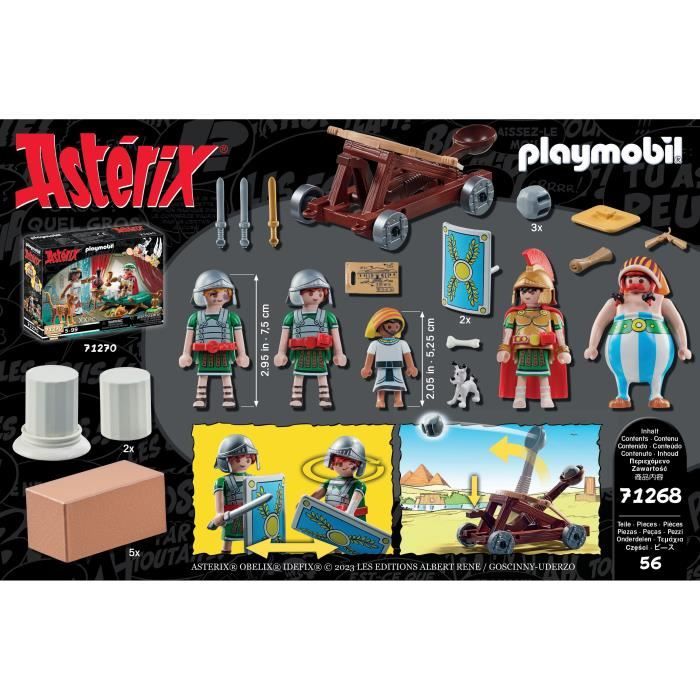 PLAYMOBIL 71268 Numerobis et la bataille du Palais, Siege des Romains, 56 pieces, Astérix