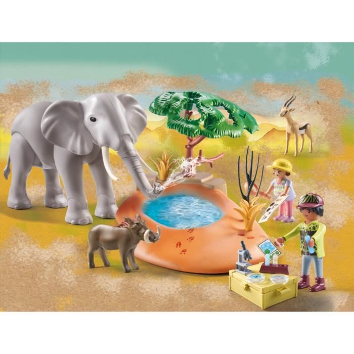 PLAYMOBIL 71294 Explorateurs avec animaux de la savane, Wiltopia, Avec 1 éléphant et des animaux, Des 4 ans