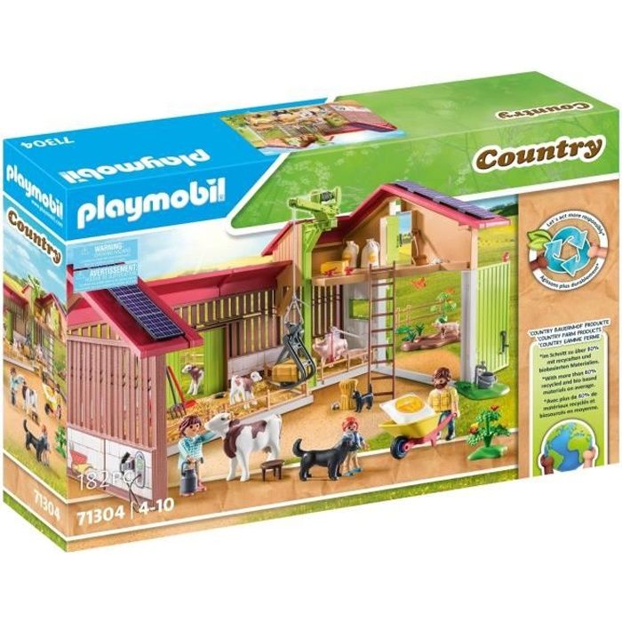 PLAYMOBIL 71304 Ferme avec panneaux solaires, Country La vie a la ferme, 182 pieces, Des 4 ans