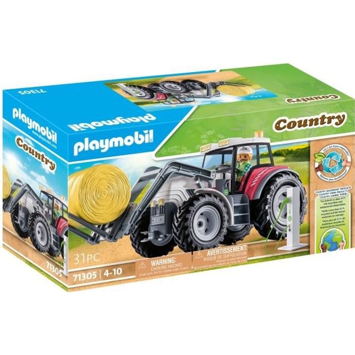 PLAYMOBIL 71305 Grand tracteur électrique, Country La vie a la ferme, 31 pieces, Des 5 ans