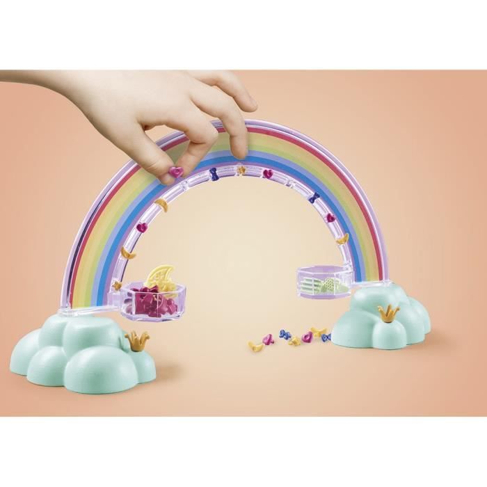 PLAYMOBIL 71361 Cheval ailé a décorer avec princesse, Princess Magic, chevalier et arc-en-ciel, Des 4 ans