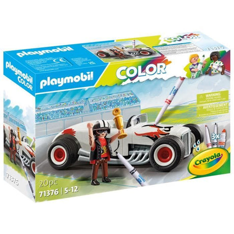 PLAYMOBIL Color 71376 Voiture de course, Crée de nouvelles histoires a tes couleurs, 20 pieces, Des 5 ans