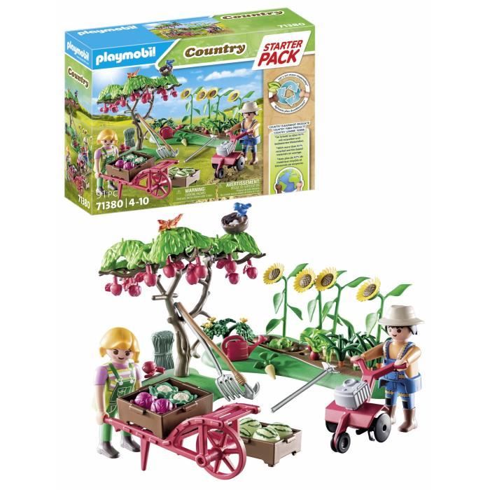 PLAYMOBIL 71380 Starter Pack Jardin potager, Country La vie a la ferme, Avec 2 personnages et accessoires, Des 4 ans