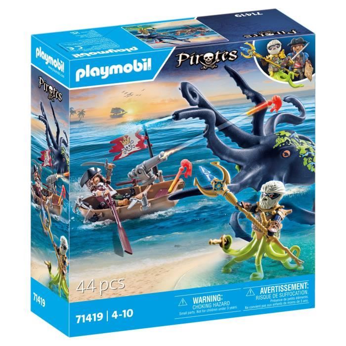 PLAYMOBIL 71419 Pirate avec pieuvre géante, Les Pirates, 44 pieces, Des 4 ans